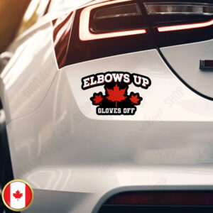 Canada Elbows Up 2025 Sticker and Car Magnet Political Leftist Human Rights Liberal Hockey