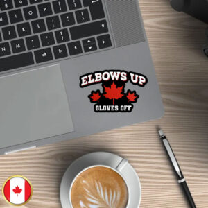 Canada Elbows Up 2025 Sticker and Car Magnet Political Leftist Human Rights Liberal Hockey