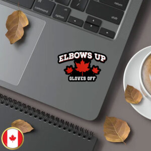 Canada Elbows Up 2025 Sticker and Car Magnet Political Leftist Human Rights Liberal Hockey