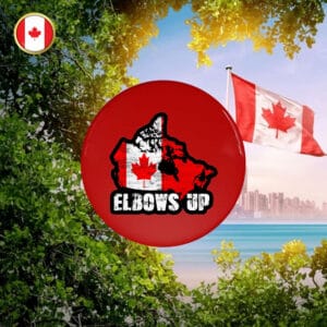 Canada Elbows Up Button Political Leftist Human Rights Liberal