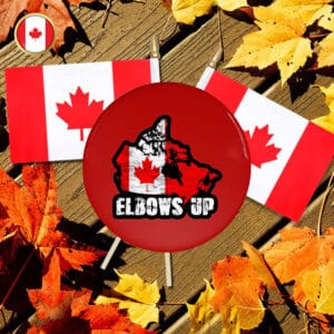 Canada Elbows Up Button Political Leftist Human Rights Liberal