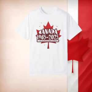 Canada Flag 60th Anniversary, 1965-2025, Red Maple Leaf T-Shirt