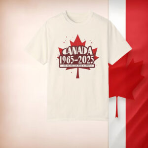 Canada Flag 60th Anniversary, 1965-2025, Red Maple Leaf T-Shirt