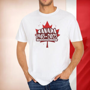 Canada Flag 60th Anniversary, 1965-2025, Red Maple Leaf T-Shirt