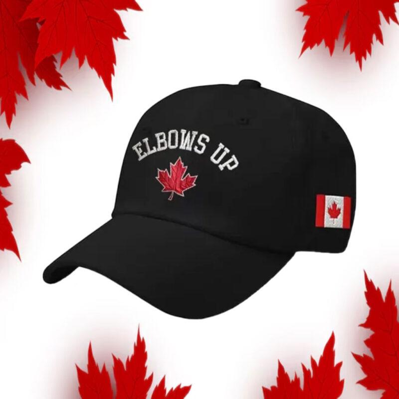 ELBOWS UP CANADA 2025 Hat – Hockey Quote Patriotic Trucker Cap