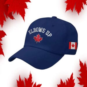 ELBOWS UP CANADA 2025 Hat – Hockey Quote Patriotic Trucker Cap