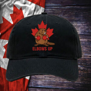 Elbows Up Beaver Maple Leaf Hats