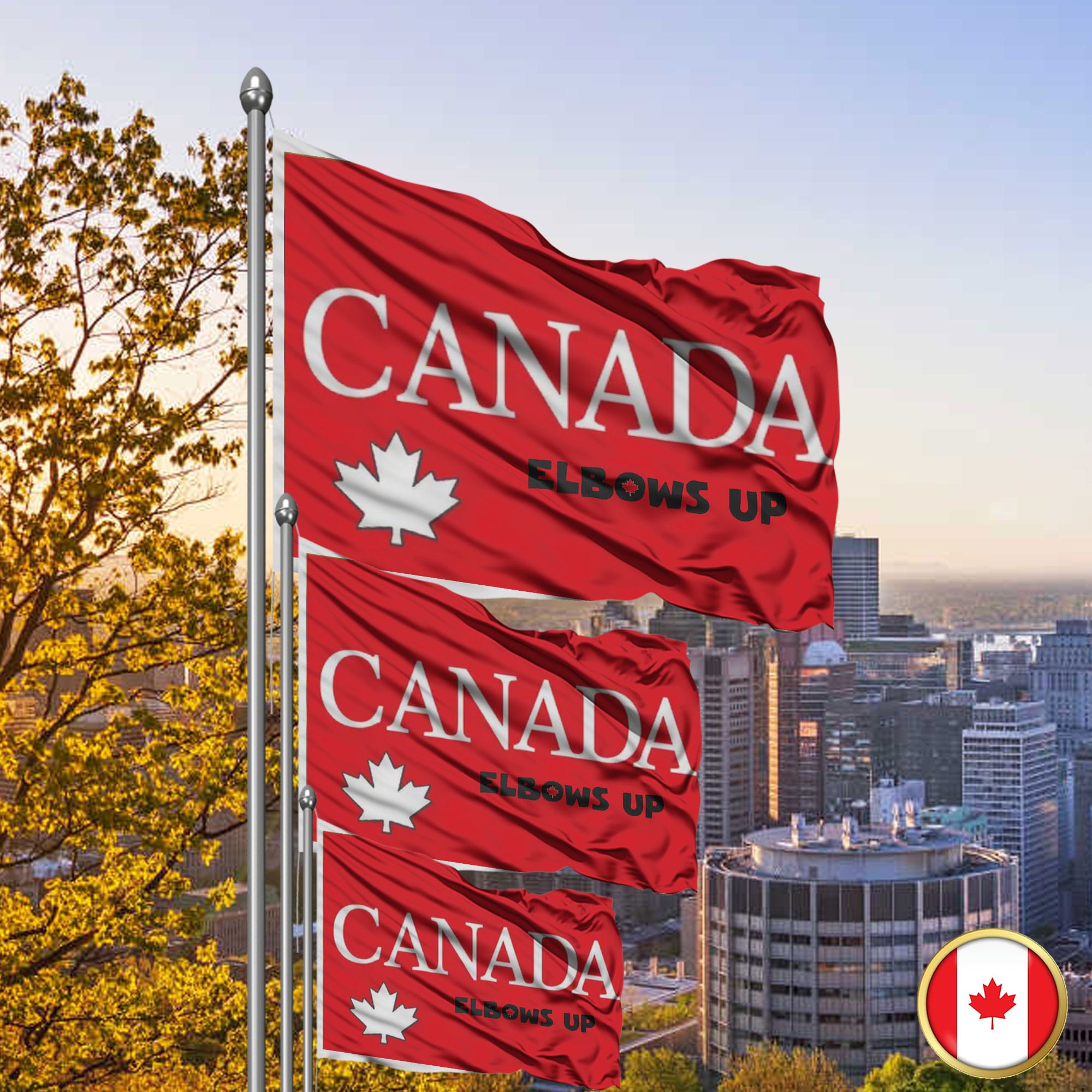 Elbows Up CANADA 2025 Flag - Support Canadians