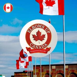 Elbows Up CANADA Strong & Free Since 1867 Pin Button