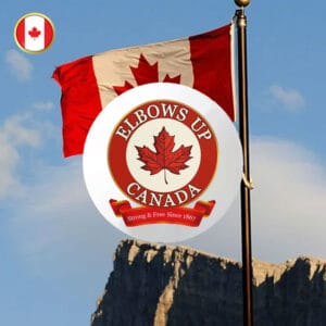 Elbows Up CANADA Strong & Free Since 1867 Pin Button