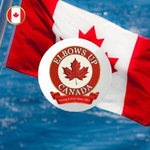 Elbows Up CANADA Strong & Free Since 1867 Pin Button