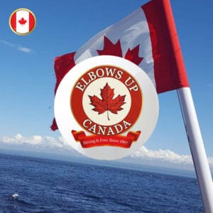 Elbows Up CANADA Strong & Free Since 1867 Pin Button