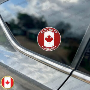 Elbows Up Canada Bumper Sticker and Car Magnet