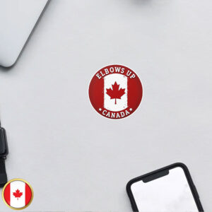 Elbows Up Canada Bumper Sticker and Car Magnet
