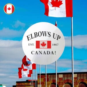 Elbows Up Canada Button - Maple Leaf Resistance