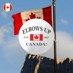 Elbows Up Canada Button - Maple Leaf Resistance