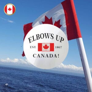 Elbows Up Canada Button - Maple Leaf Resistance