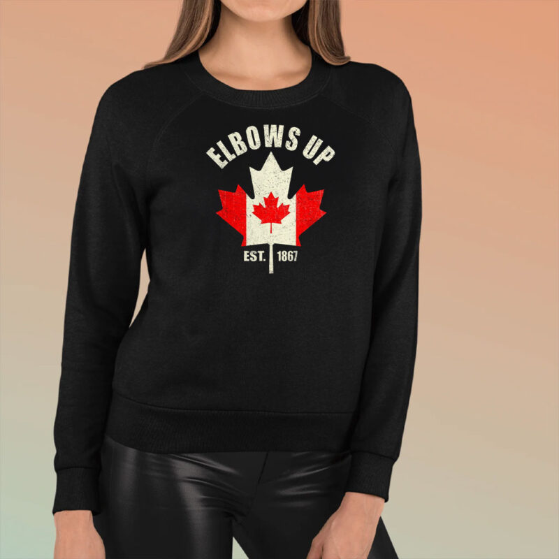 Elbows Up Canada, Elbows Up Canada, True North Strong and Free, Canadian Hockey Culture Shirt