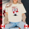 Elbows Up Canada Flag Energetic Line Art with Canadian Pride T-Shirt