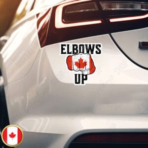 Elbows Up Canada Flag Sticker and Car Magnet