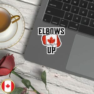 Elbows Up Canada Flag Sticker and Car Magnet