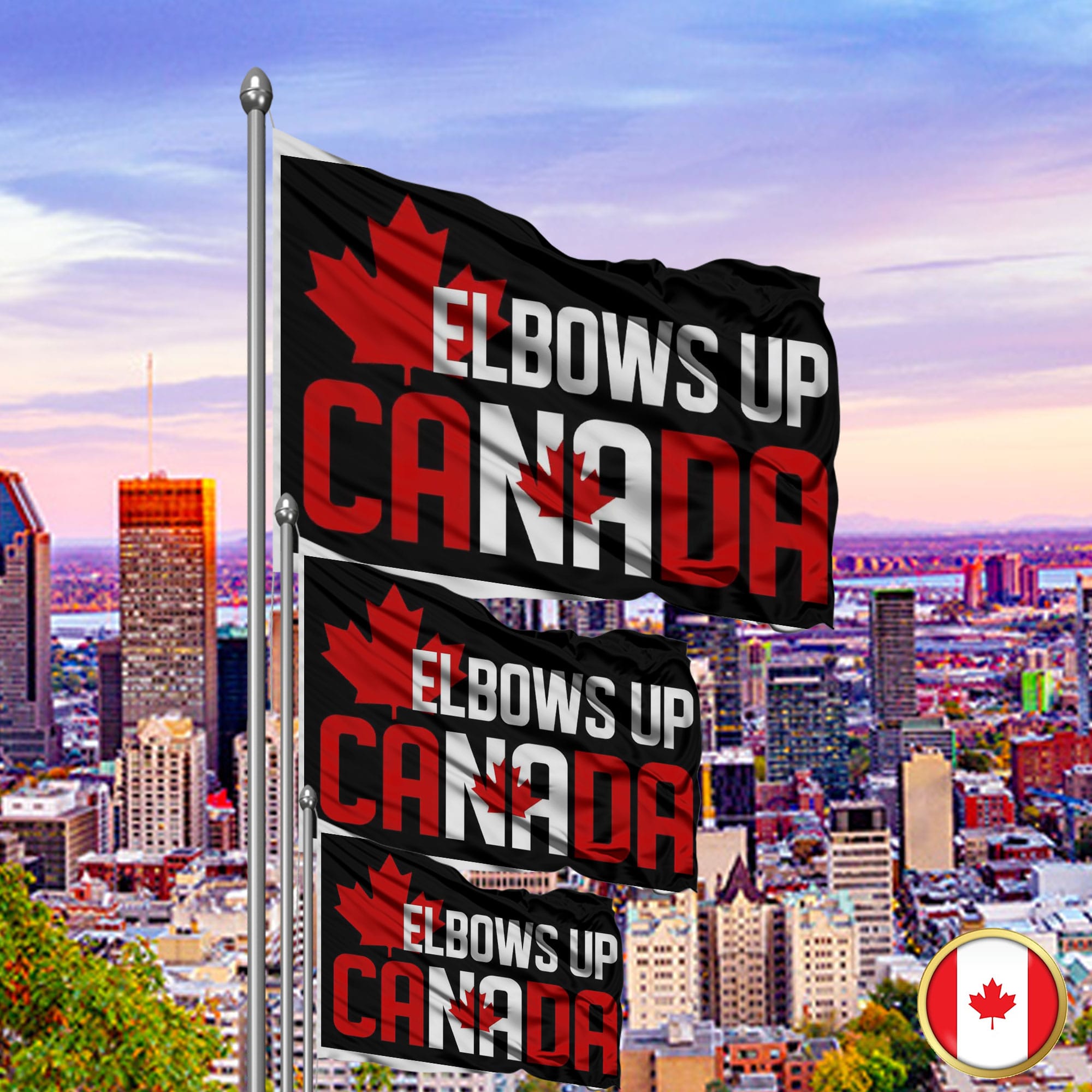 Elbows Up 2025 Flag - Never the 51st State CANADA
