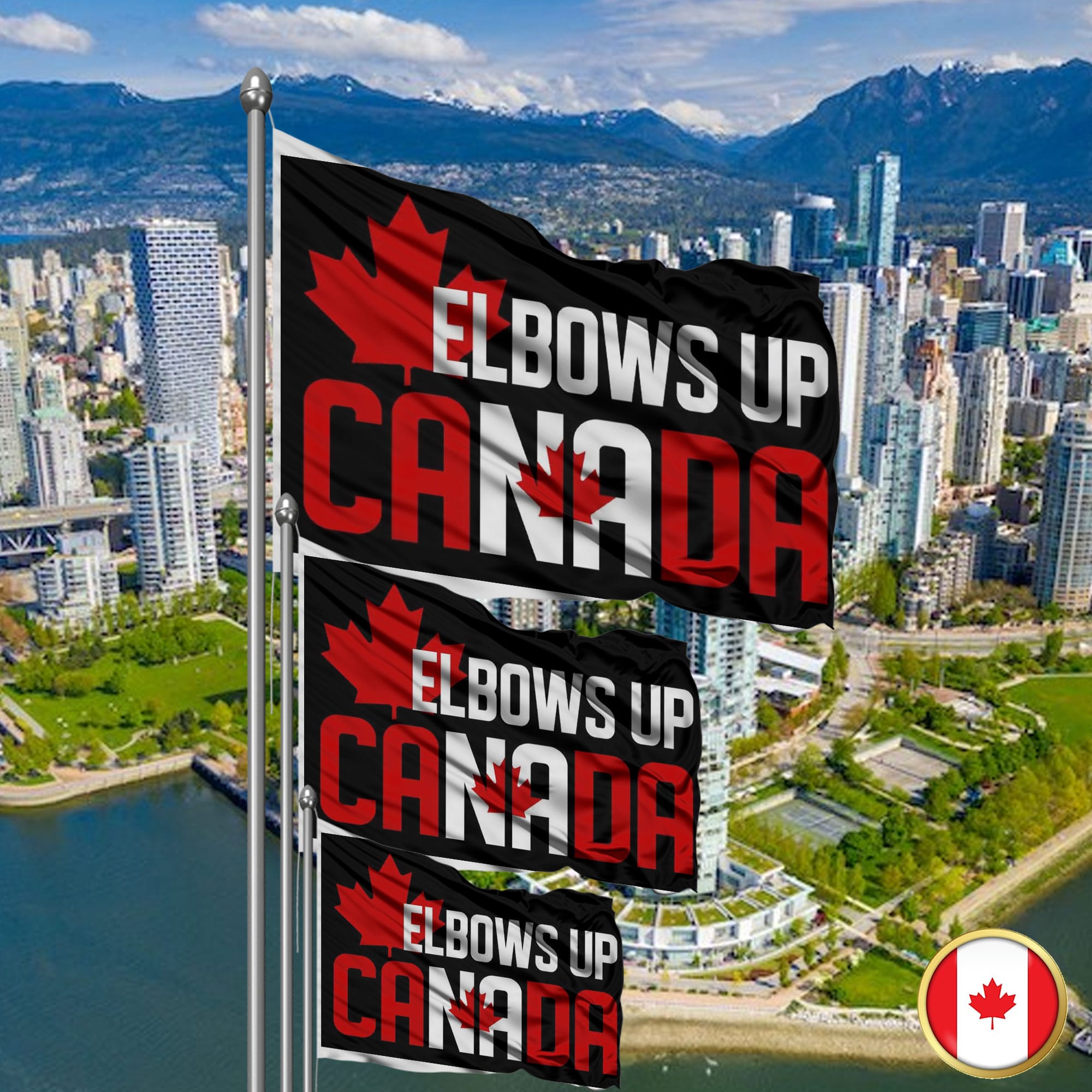 Elbows Up 2025 Flag - Never the 51st State CANADA