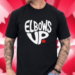 Elbows Up Canada, Heart Shaped Elbows Up Maple Leaf T-Shirt
