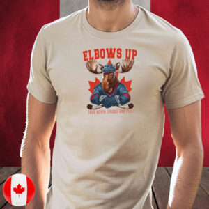Elbows Up Canada, Moose Hockey, True North Strong And Free T-Shirt