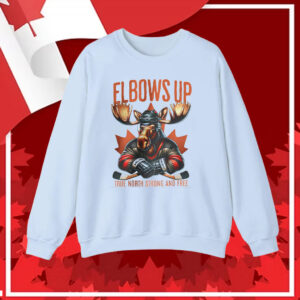 Elbows Up Canada Moose Hockey True North Strong And Free T-Shirt