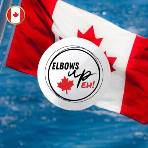 Elbows Up Canada Pin Button - Canadian Hockey Culture Elbows Up