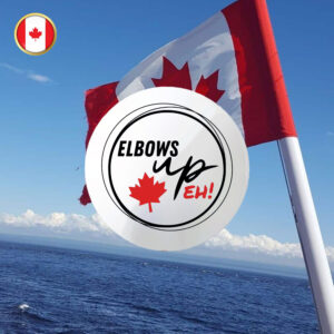 Elbows Up Canada Pin Button - Canadian Hockey Culture Elbows Up