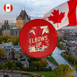 Elbows Up Canada Pin Button True North Strong and Free - Canadian Hockey Culture