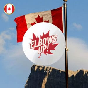 Elbows Up Canada Strong Resistance Clothing Button