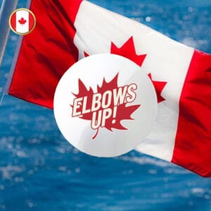 Elbows Up Canada Strong Resistance Clothing Button