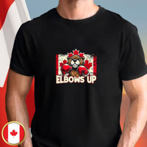 Elbows Up Canada T-Shirt - Counter Tariffs Beaver Boxing