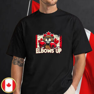 Elbows Up Canada T-Shirt - Counter Tariffs Beaver Boxing