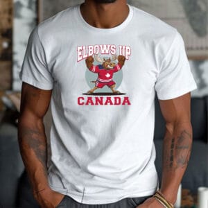 Elbows Up Canada T-Shirt - Great White North Hockey