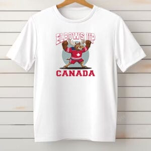 Elbows Up Canada T-Shirt - Great White North Hockey