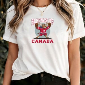 Elbows Up Canada T-Shirt - Great White North Hockey