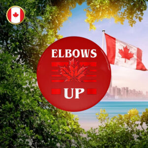 Elbows Up Canada flag Pin Button - True North Strong and Free