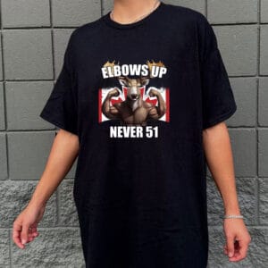 Elbows Up Elk T-Shirt - Canada Hockey Culture