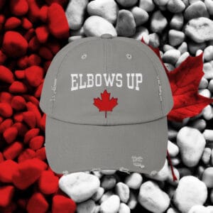 Elbows Up Embroidered 2025 Hat, Canadian Pride Dad Hat