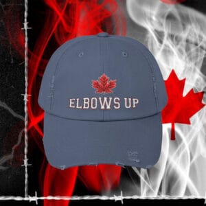 Elbows Up Embroidered Hat, Classic Dad Cap Canadian Design, Elbows Up Hockey Quote Canada Proud Patriotic Hat