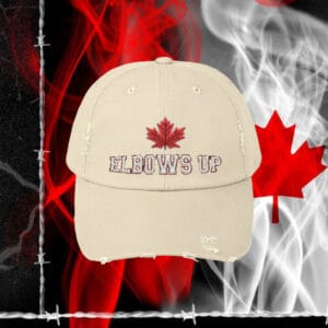 Elbows Up Embroidered Hat, Classic Dad Cap Canadian Design, Elbows Up Hockey Quote Canada Proud Patriotic Hat