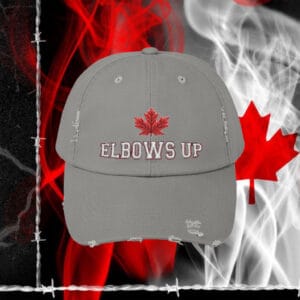 Elbows Up Embroidered Hat, Classic Dad Cap Canadian Design, Elbows Up Hockey Quote Canada Proud Patriotic Hat