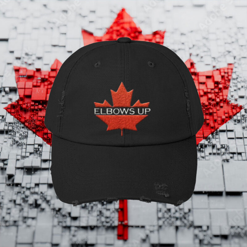 Elbows Up Embroidered Hat, Vintage Baseball Hat, Canadian Pride Anti Trump Cap