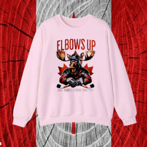 Elbows up Canada Moose hockey true North strong and free mascot T-Shirt
