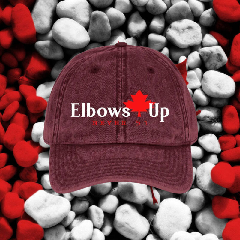 Elbows up Canada Never 51 Cap, Maple Leaf Canada Hat