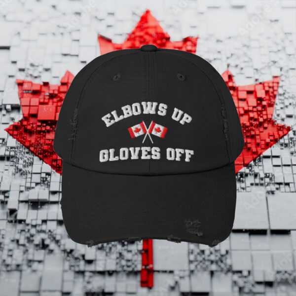 Embroidered ELBOWS UP CANADA hockey quote Canada Proud Patriotic Hat